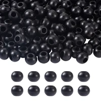 kissitty 200pcs black color spray painted natural wooden beads large hole beads diy bracelets necklace beads for jewelry making