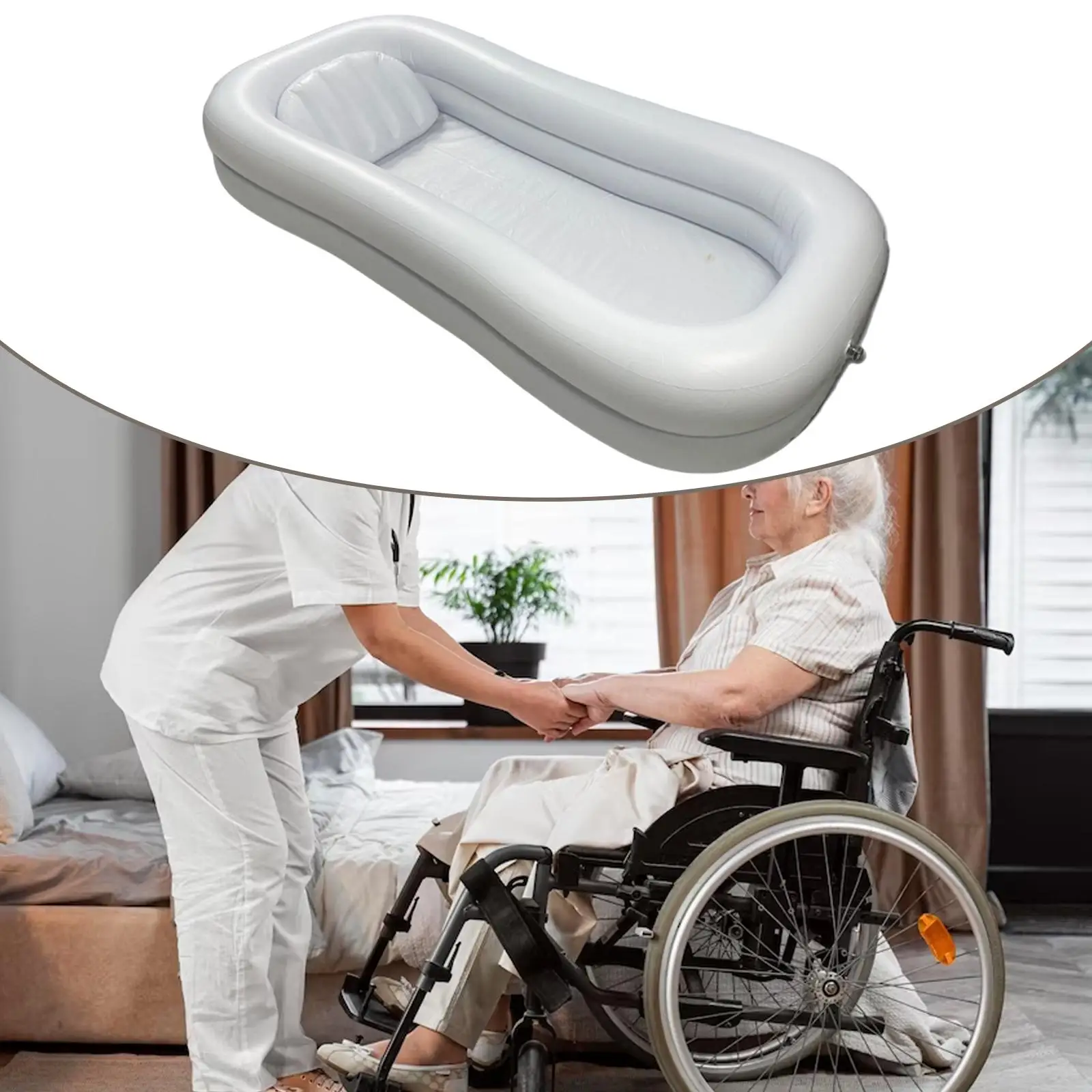 

Inflatable Bathtub Comfortable Bath in Bed for Handicapped Elderly Disabled