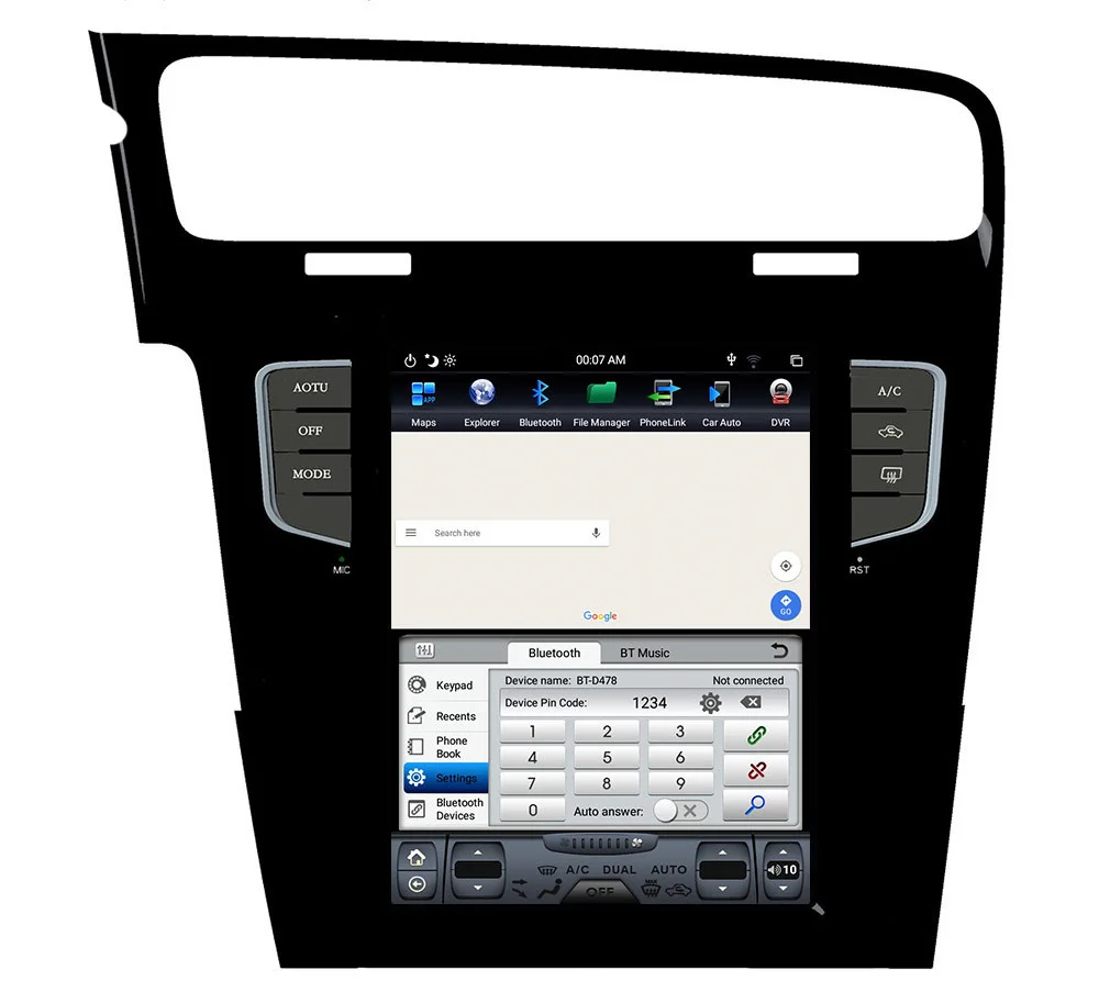 

10.4" tesla style vertical screen android 9.0 Six core Car video radio Navigation for VW Volkswagen Golf 2013-2019