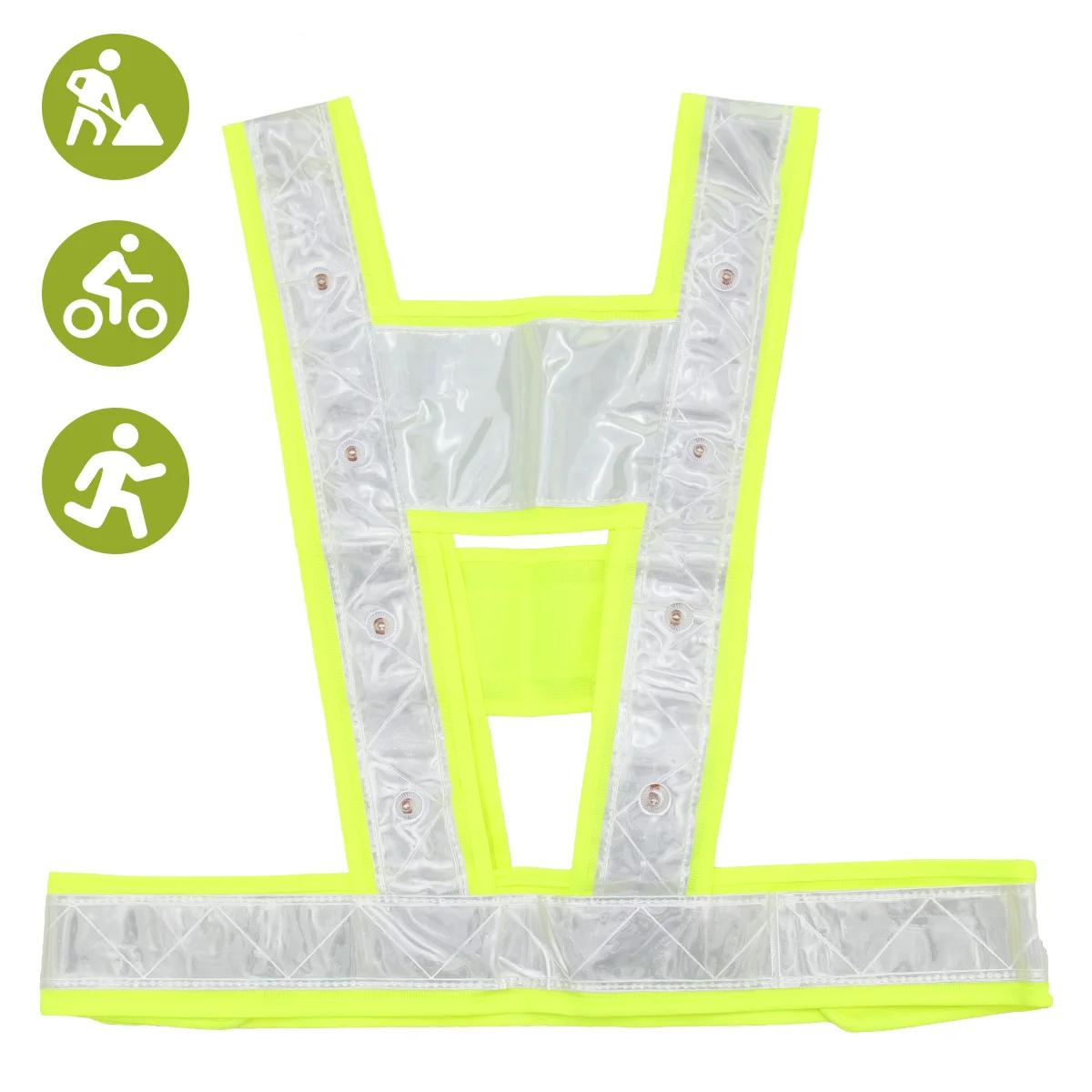 

Black Costume Reflective Clothing Vest LED Reflective Suspenders Vest Reflective Vest Reflective Strap