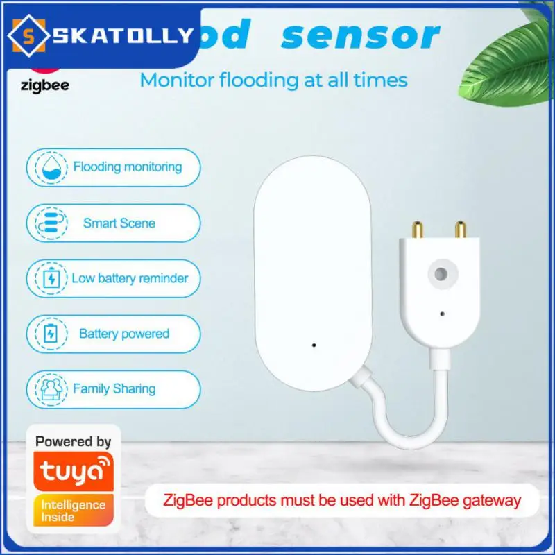 

Mini Zigbee Water Sensor Leak Detector Remote Monitoring Tuya Zigbee Required Flood Water Alarm Smart Home Waterpoof Tuya