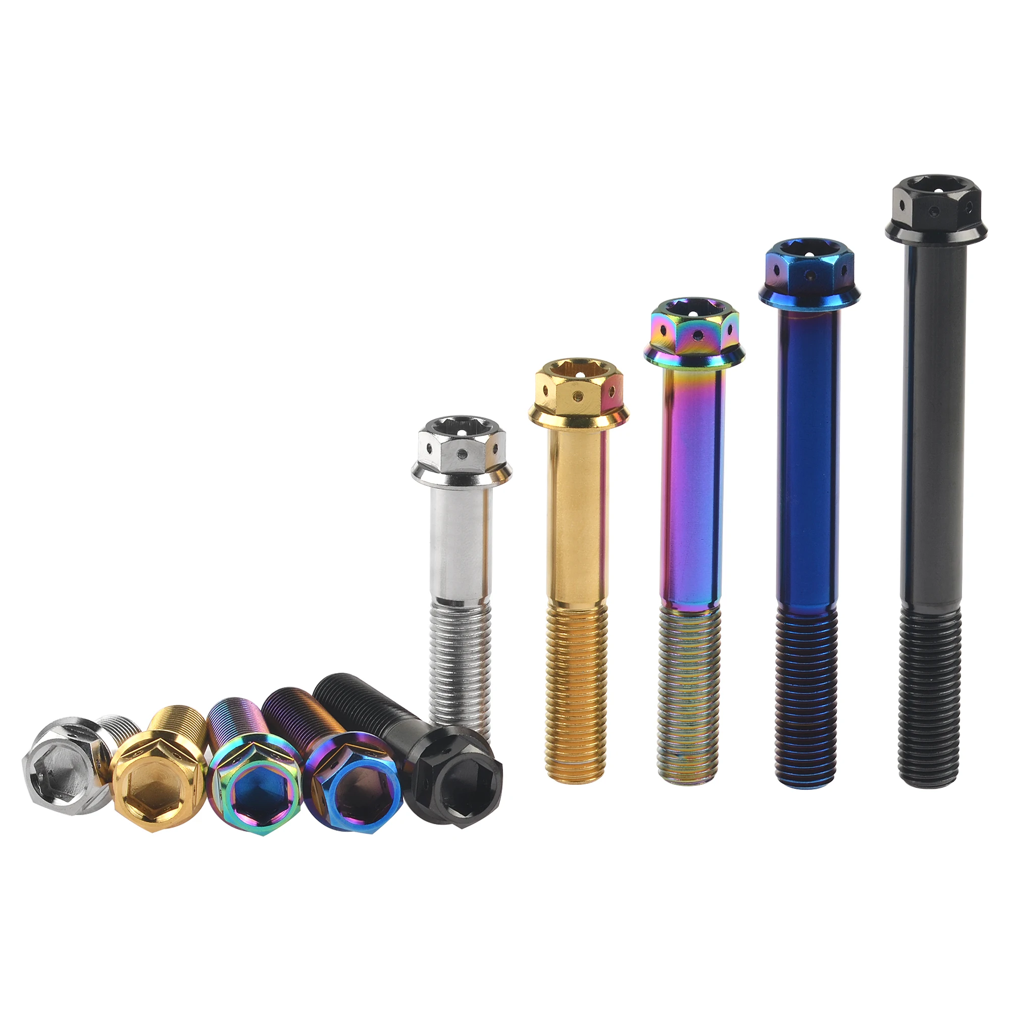 WEIQIJIE Титановый болт M10x20~90 мм шаг 1,25/1,5 мм Фланцевая головка гнездового типа для модернизации мотоциклетного калипера.