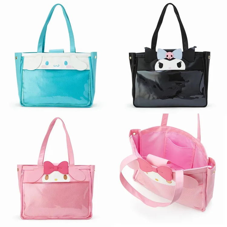 

Anime Cartoon Casual Simple Cute Cinnamoroll My Melody Kuromi Ladies Handbag PU Large Capacity Shopping Shoulder Bag Handbag