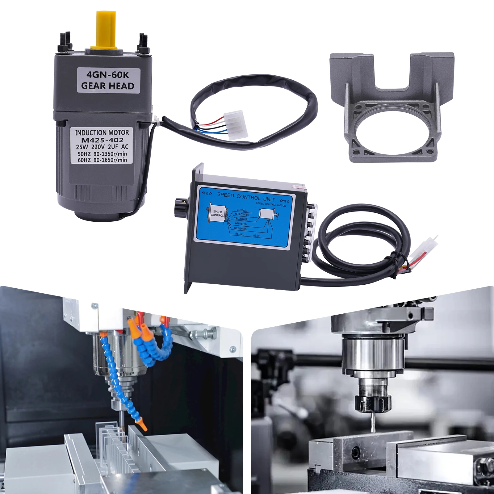 

AC 220V Electric Gear Motor Variable Speed Controller Reduction Ratio 1:60