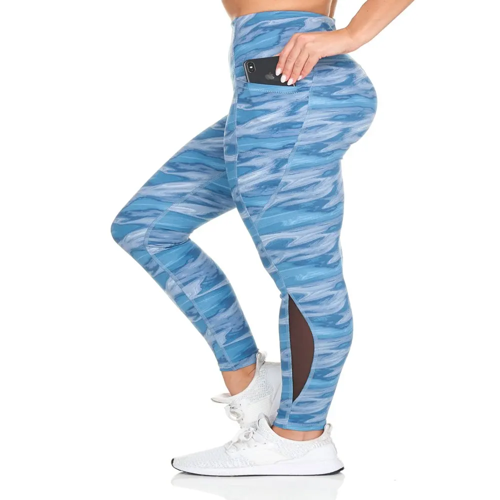 

Women`s Silky Wave Full Length Legging With Sheer Mesh & Pockets