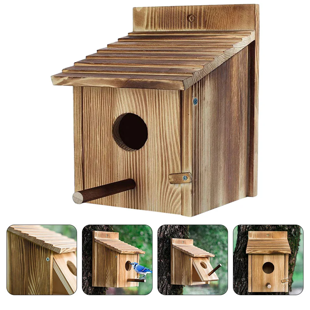 

Small House Outdoor Decoration Hanging Bird Sleeping Practical Pet Wood Garden Hatching