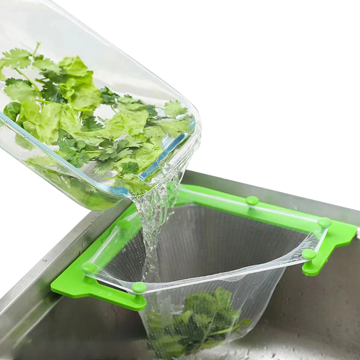 

Triangular Sink Drain Basket Strainer Kitchen Sink Filter Mesh Bag Rack Hanging Vegetable Fruit Basket Junk Net Kitchen Tools