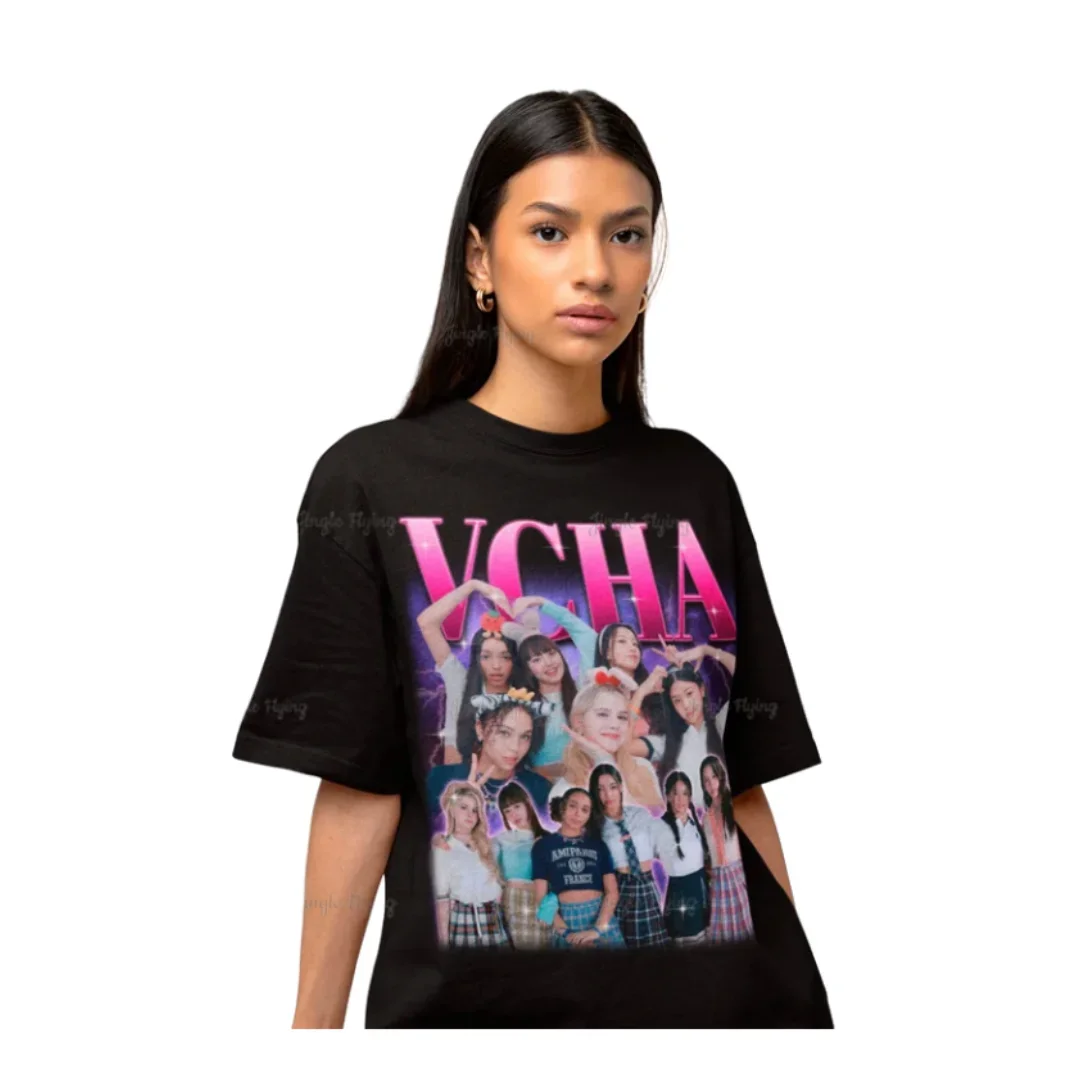 Футболка Vcha Kpop в стиле ретро 90-х годов подарок фанату футболка с бутлегом из 100%