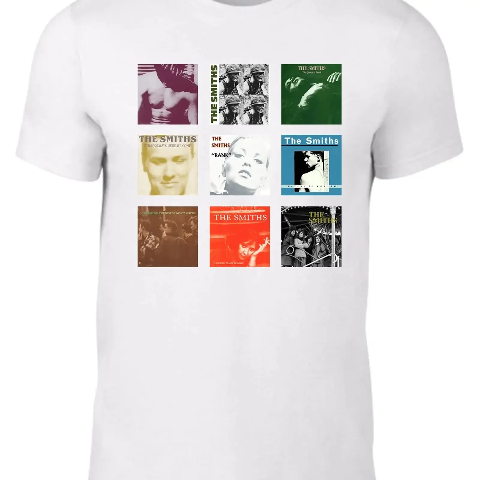 Фото Футболка The Smiths Morrissey: все альбомы, включая Queen is Dead, Flesh, Murder, Strangers, W1, винтажная, с эффектом потертости, универсальная, дышащая, комфортная. №1
