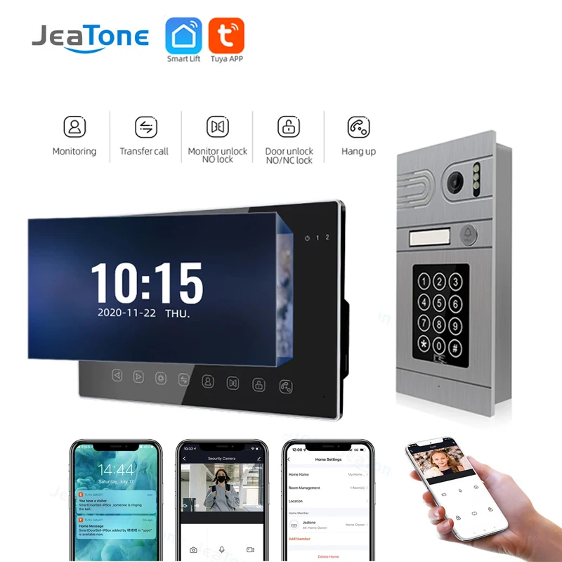 Видеодомофон Jeatone с экраном 7 дюймов Tuya FHD