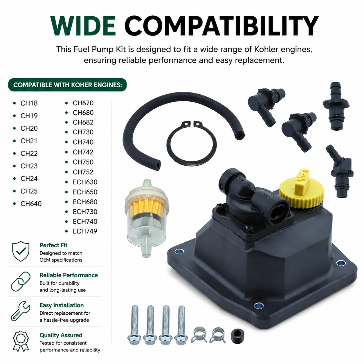 Фото Комплект топливного насоса для Kohler CH18 CH19 CH20 CH24 CH25 CH21 CH22 CH23 CH640 CH670 CH680 CH682 CH730 CH740 CH742 CH752 CH750 ECH630 №3