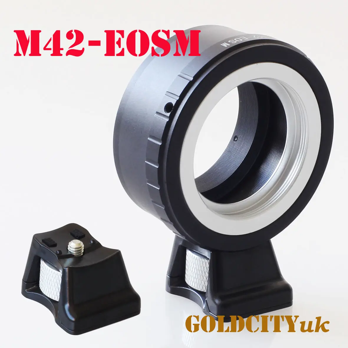 

Adapter Ring with Tripod Stand for M42 42mm Lens to canon EOSM EF-M Mirrorless Camera eosm/m1/m2/m3/m5/m6/m10/m50/m100
