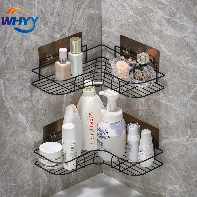 

No-drill Gold Bathroom Shelf Corner Shelf Shower Shampoo Storage Rack Holder Toilet Organizer WC Bathroom Shelves Accessories