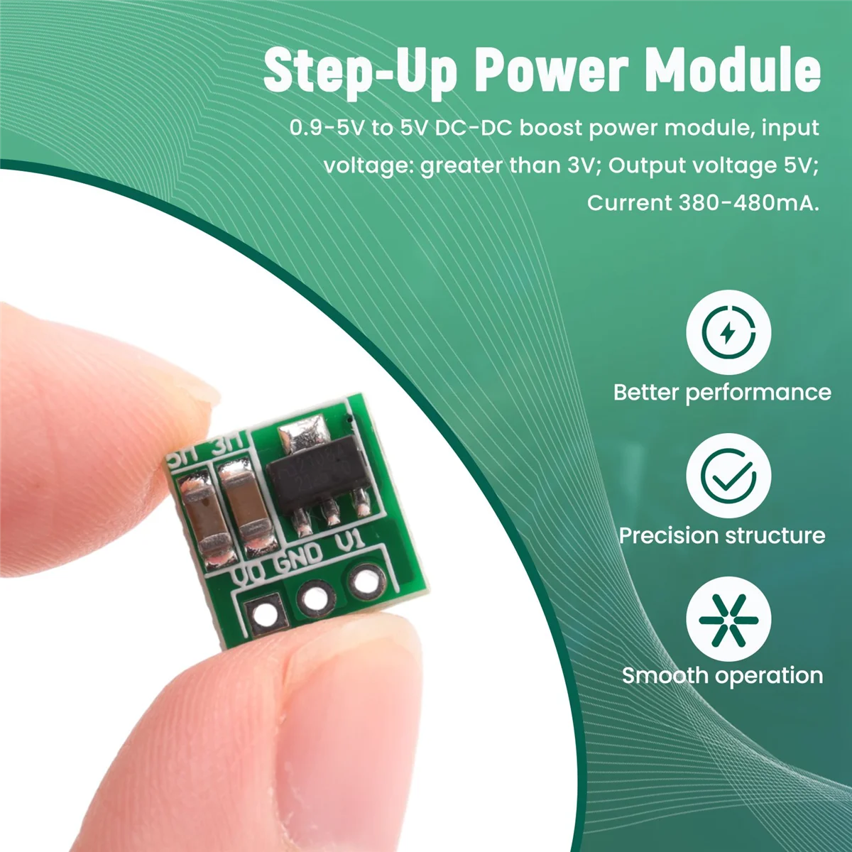 Повышающий Модуль питания плата преобразователя напряжения 0 9-5 в до 5 В 1 8 3 2 7 4
