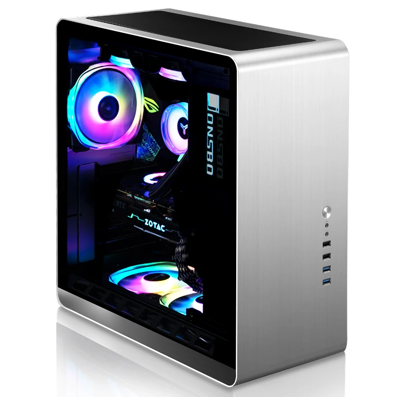 JONSBO UMX4 PC Case Mid Tower Side Transparent Aluminum Shell Chassis Supports ATX/M-ATX Motherboard ATX Power 240 Water Cooling