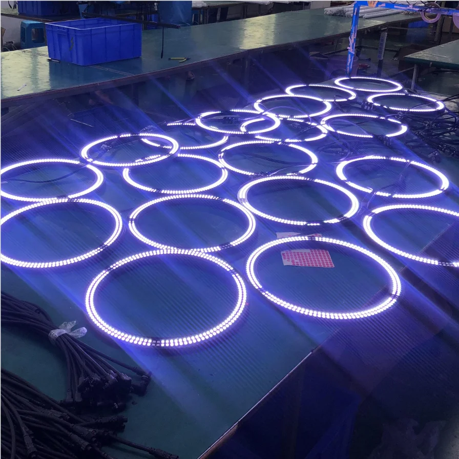 

15-дюймовый DMX пиксельный светодиодный кольцевой светильник, новый продукт, сценическое освещение, светодиодный круглый кольцесветильник л...