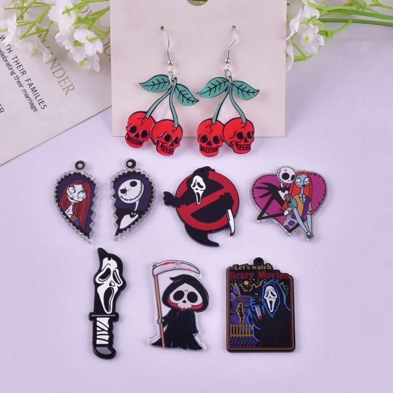 Микс 10 шт./упак. Хэллоуин Череп Призрак Подвески Подвеска для изготовления