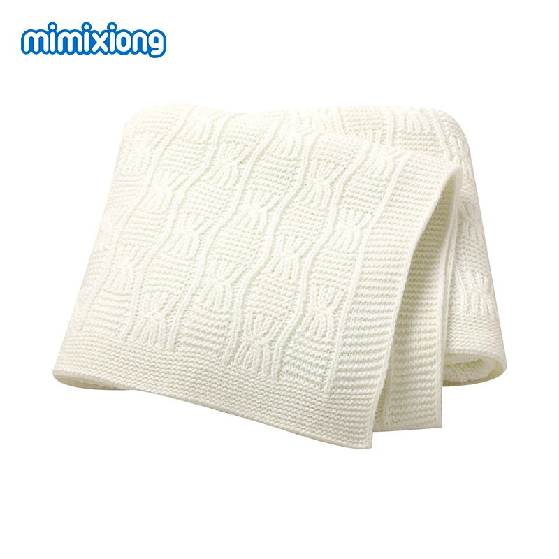 

Baby Blankets Newborn Summer Breathable Lightweight Swaddle Wrap Quilts for Stroller Basket 90*70cm Knit Infant Bedding Cellular