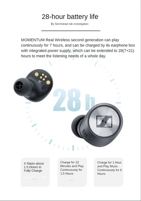 Sennheiser Momentum 2rd Bluetooth Headphones Sports Business In-Ear Stereo Noise Cancelling Sports Headphones 4