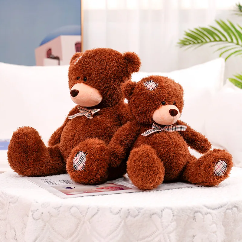

25-48cm Lifelike Brown Teddy Bear Plush Doll Cute Animals Toy Best Stuffed Gift For Girlfriend Son Daughter Bed Car Decor
