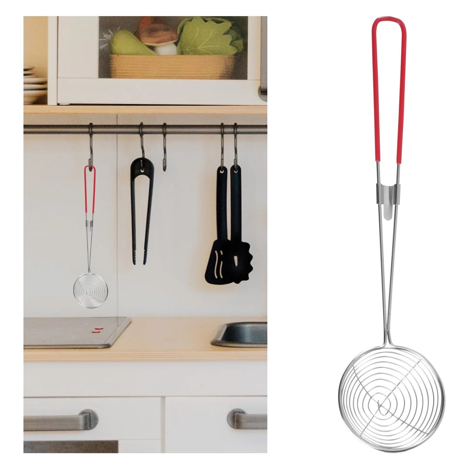 

6PCS Stainless Steel Bubble Tea Colander Skimmer Long Handle Cooking Ladle Strainer Kitchen Gadget