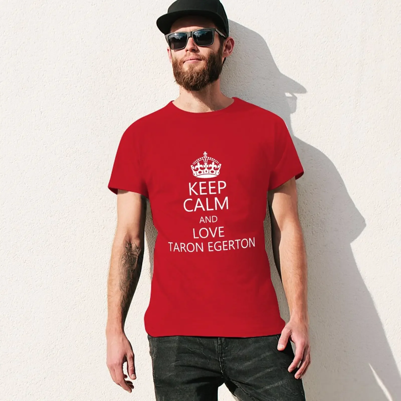 Футболка Taron Egerton Мужская милая одежда большие размеры хлопок