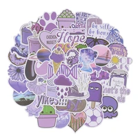 50pcs cute purple small fresh style girl stickers pvc waterproof stickers skateboard suitcase guitar children graffiti sticker