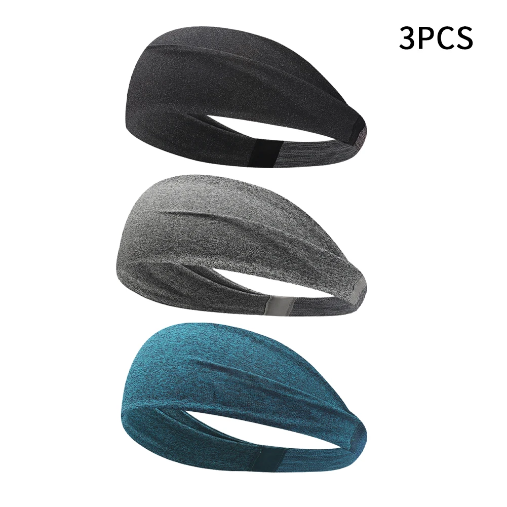 

3pcs/set Men Women Moisture Wicking Yoga Non Slip Sports Headband Cycling Adjustable Training Exercise Absorb Sweat Hiking
