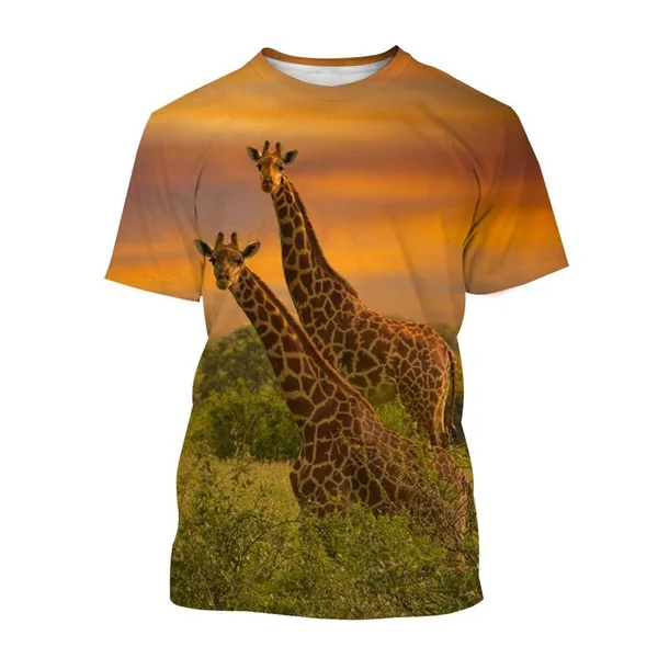 

Женская футболка с коротким рукавом и 3D-принтом жирафа