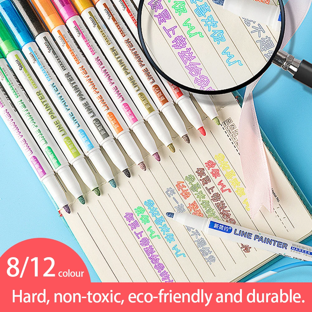 Набор маркеров для рисования двусторонних металлических ручек принадлежности