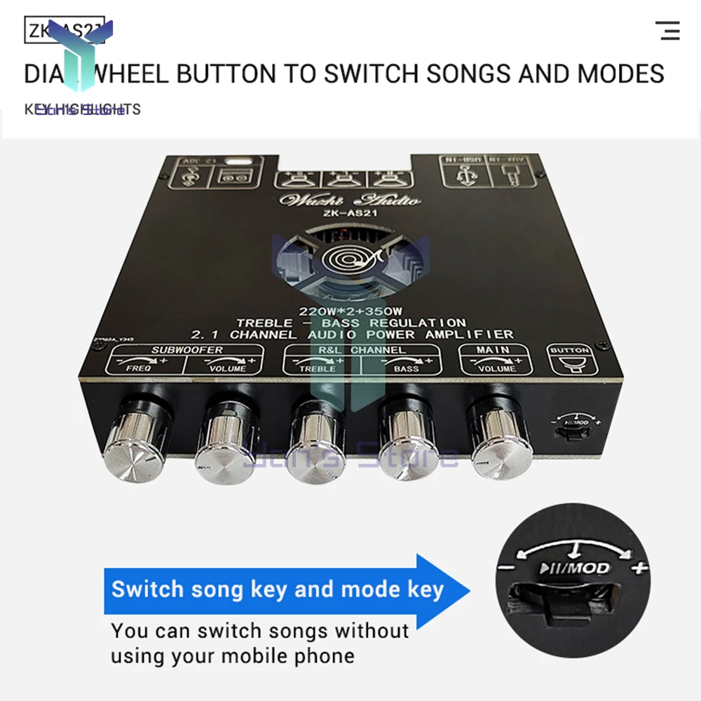 ZK-TB21 TPA3255 AUX Bluetooth 5 0 Плата усилителя сабвуфера 350 Вт x2 + 2 1 канала высокомощный аудио