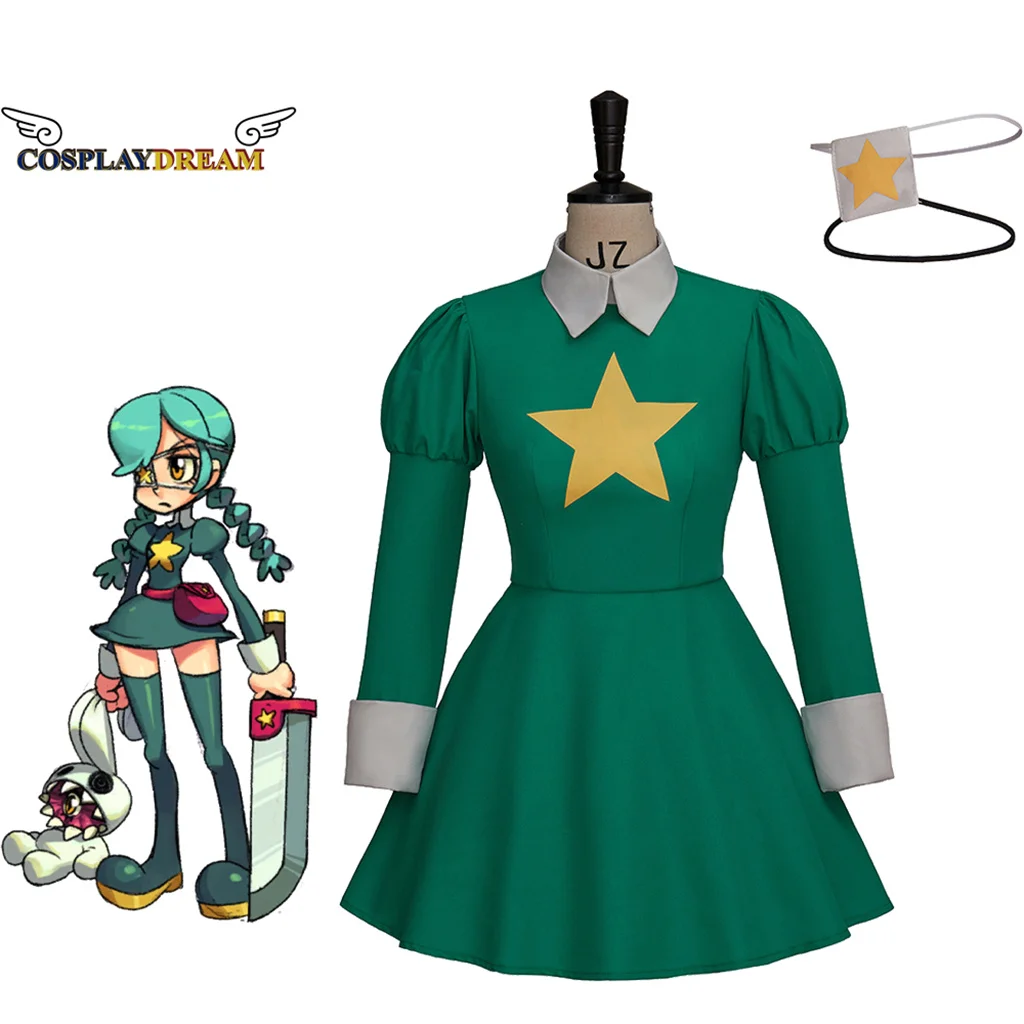 

Игровой костюм для косплея Skullgirls Annie с маской для глаз