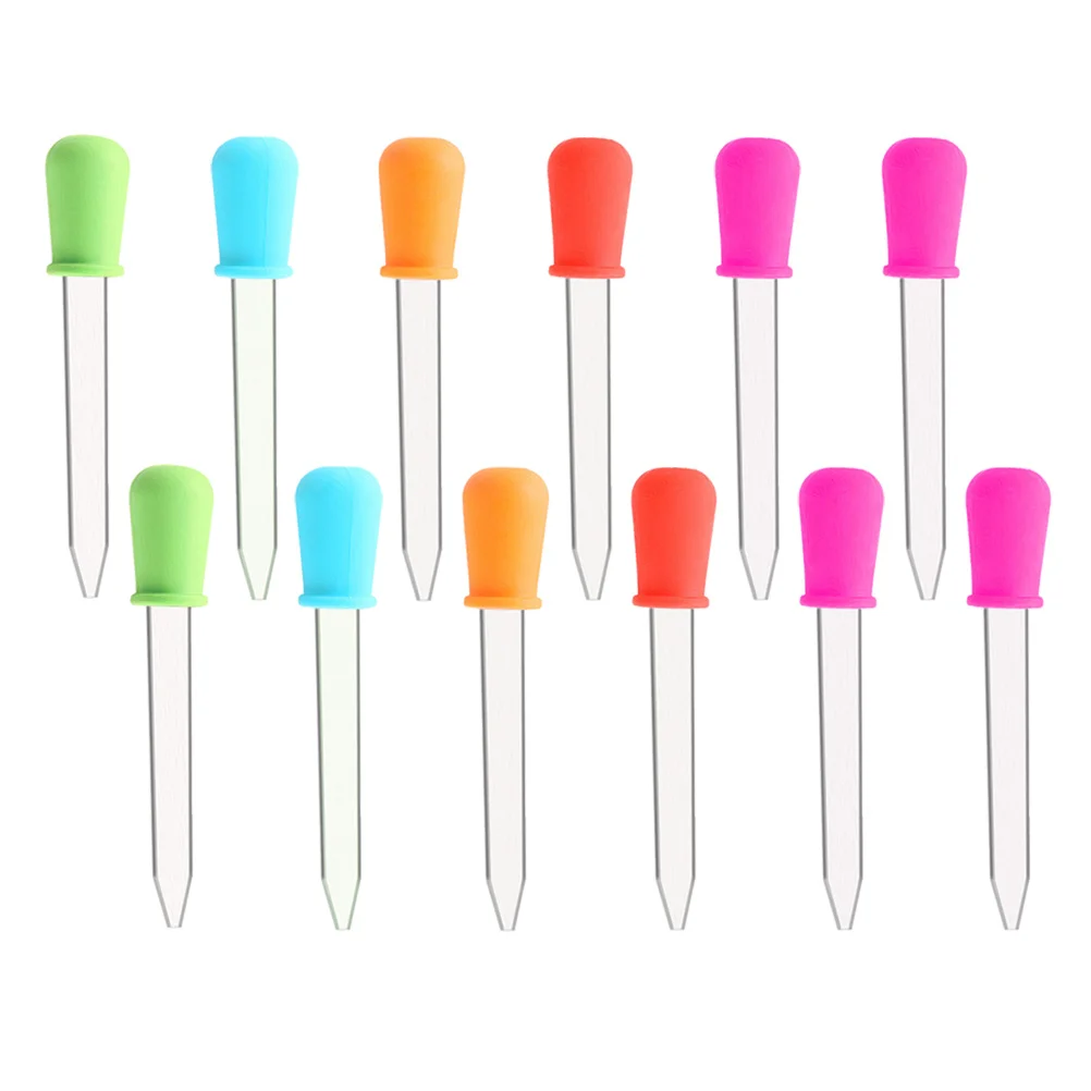 

12pcs 5ml Silicone Droppers Medicine Feeder Pipette Liquid Food Dropper for Baby Infant Newborn (Random Color)