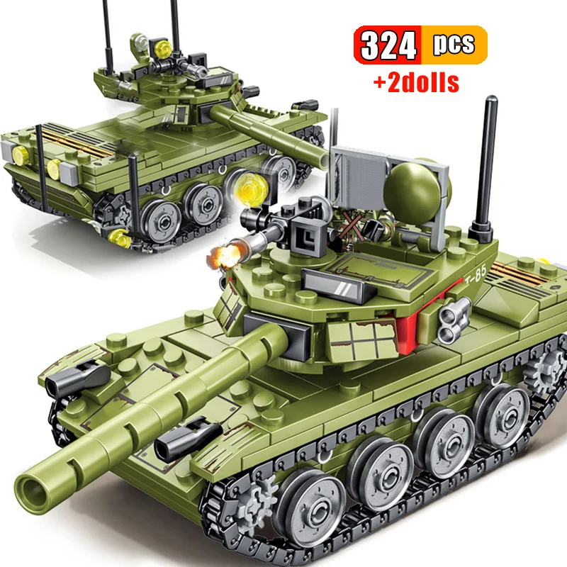 Фото Модель военного танка Panzer, конструктор, оружие армии WW2, фигурки солдат, развивающие кубики, игрушки для детей №5