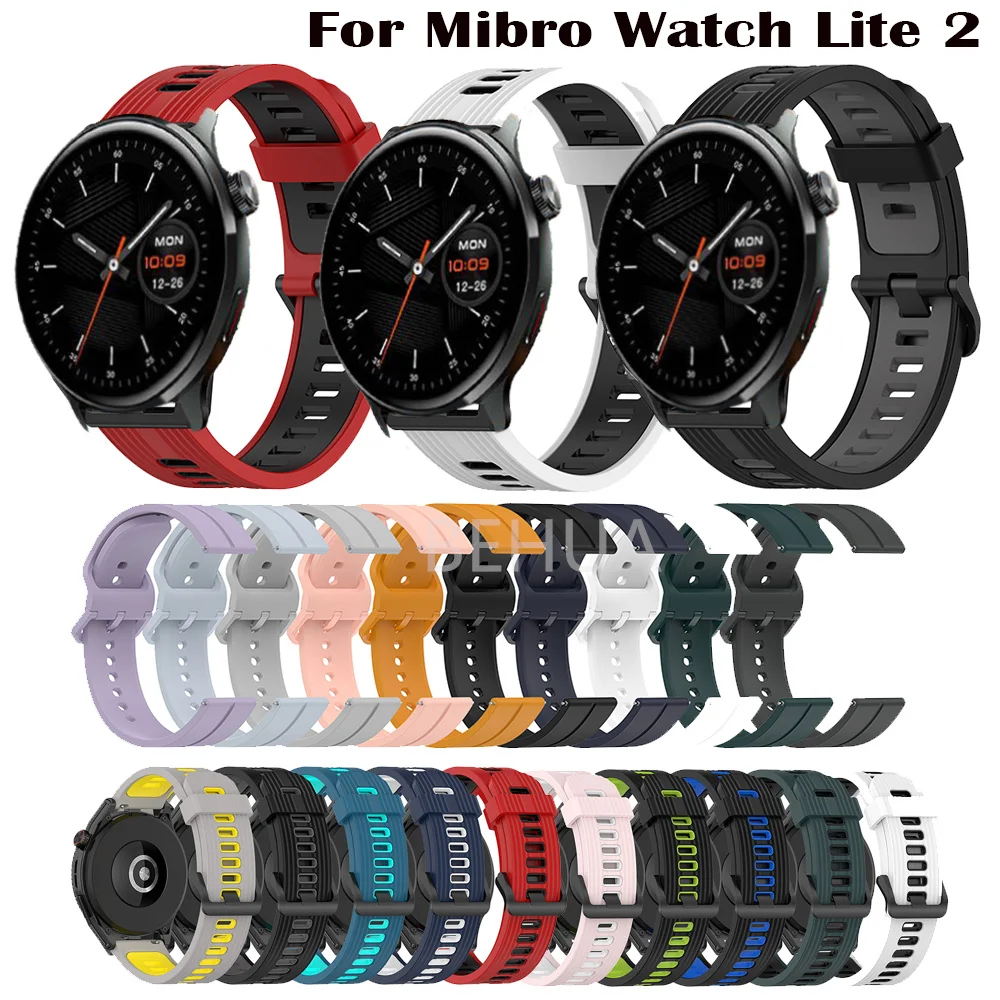 

22 мм ремешок для часов для Mibro Watch Lite 2 Lite2 браслет силиконовый браслет для Xiaomi Mi Watch S1 Active Band наручные часы
