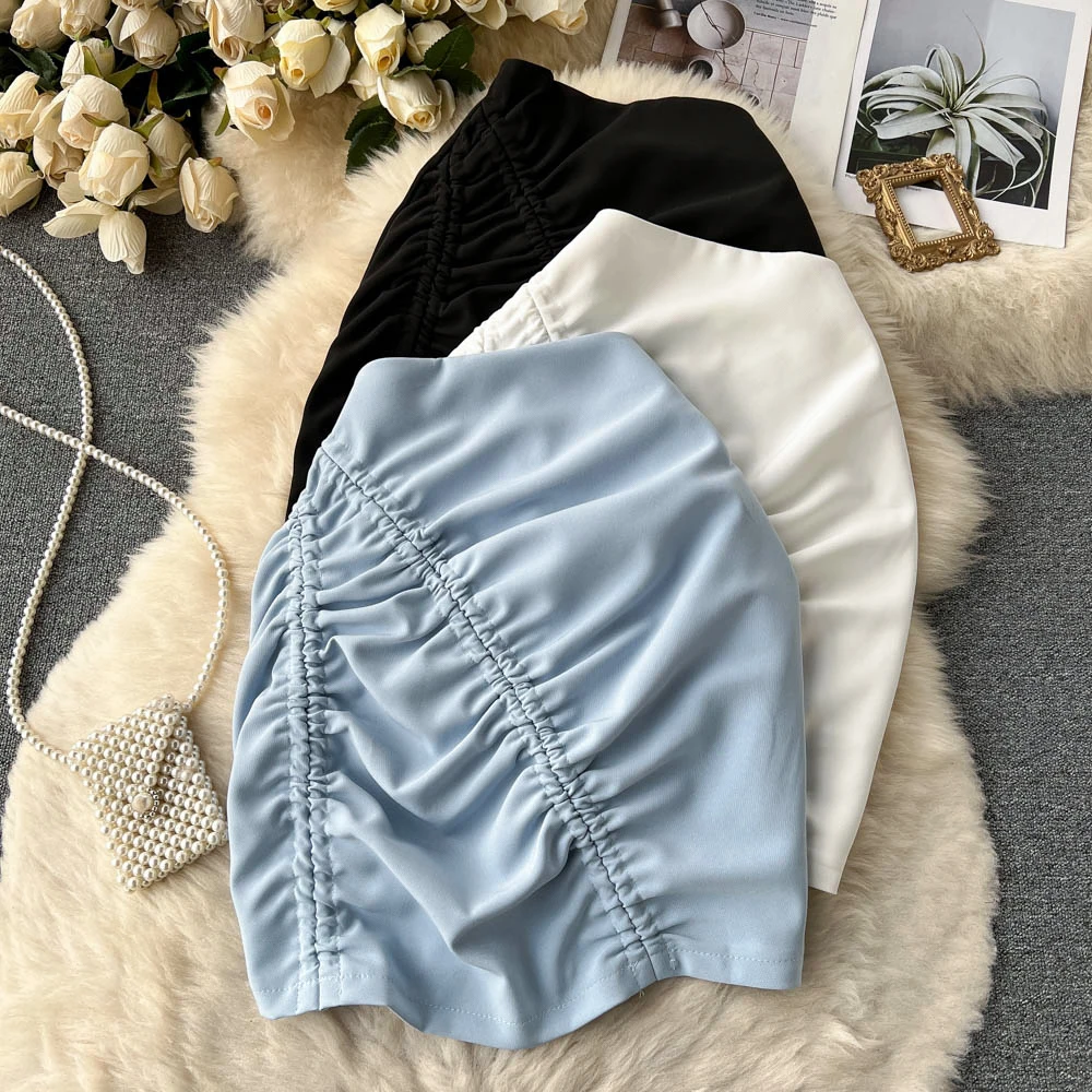 

Pleated skirt women's 2022 spring and summer new Korean version design niche package hip skirt high waist thin skirt trend