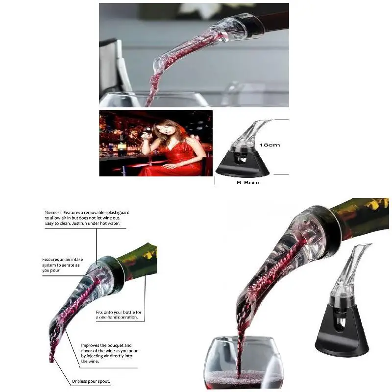 

Аэрирующий разливатель для бутылок, Декантер для быстрого вина, мини-аэратор для путешествий, набор необходимых предметов xqmg