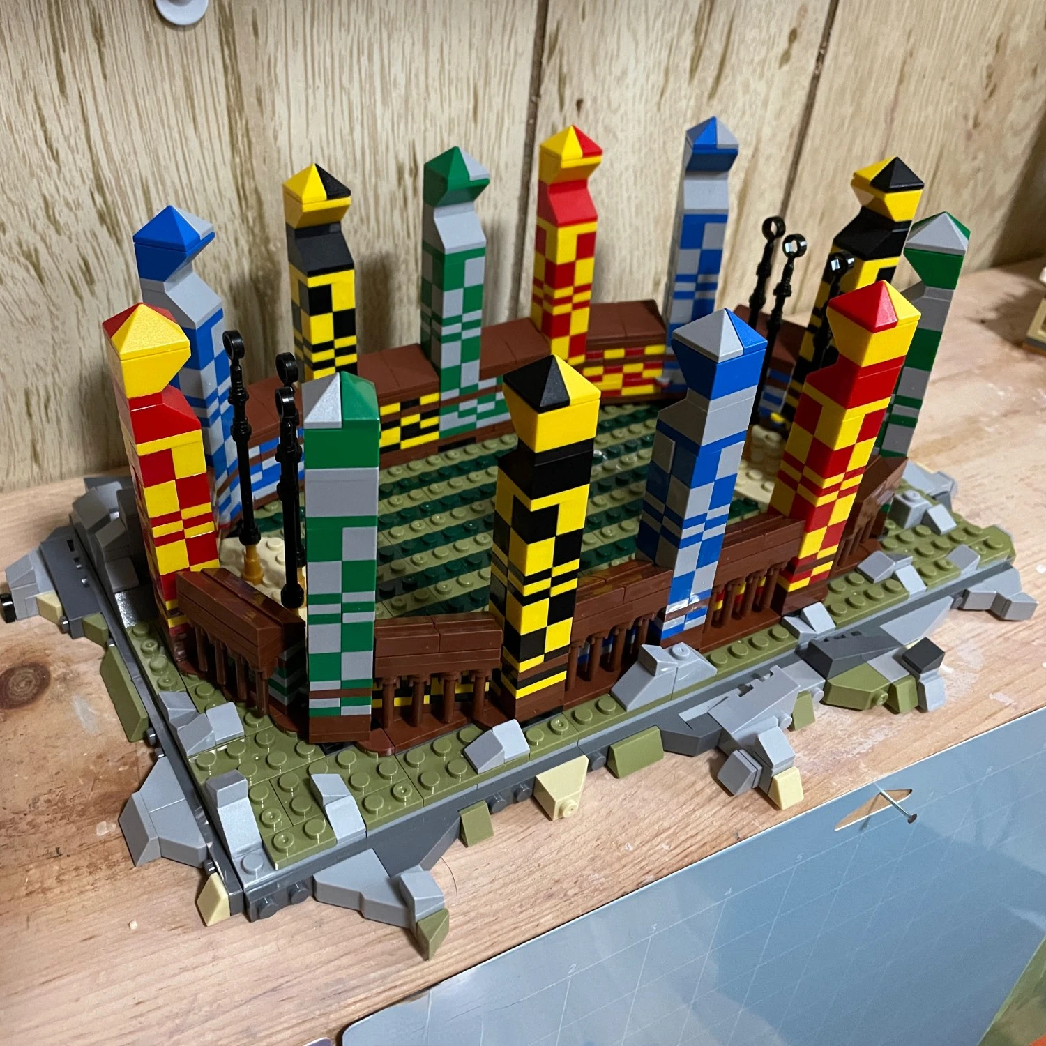 Buildmoc, Школьное место, архитектура, площадка Quiditchs, спорт, творческий эксперт, волшебный городской дом, конструктор MOC25430, игрушка для детей Buildmoc, Школьное место, архитектура, площадка Quiditchs, спорт, творческий эксперт, волшебный городской дом, конструктор MOC25430, игрушка для детей