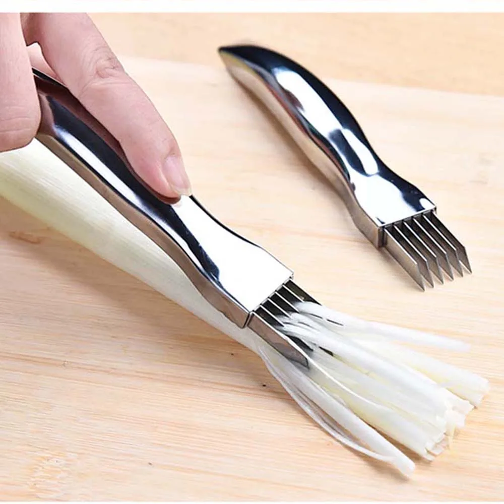 

Stainless Steel Onion Cutter Graters Multifunction Onion Garlic Tomato Knife Vegetable Shredders Slicer Kitchen Cooking Gadgets