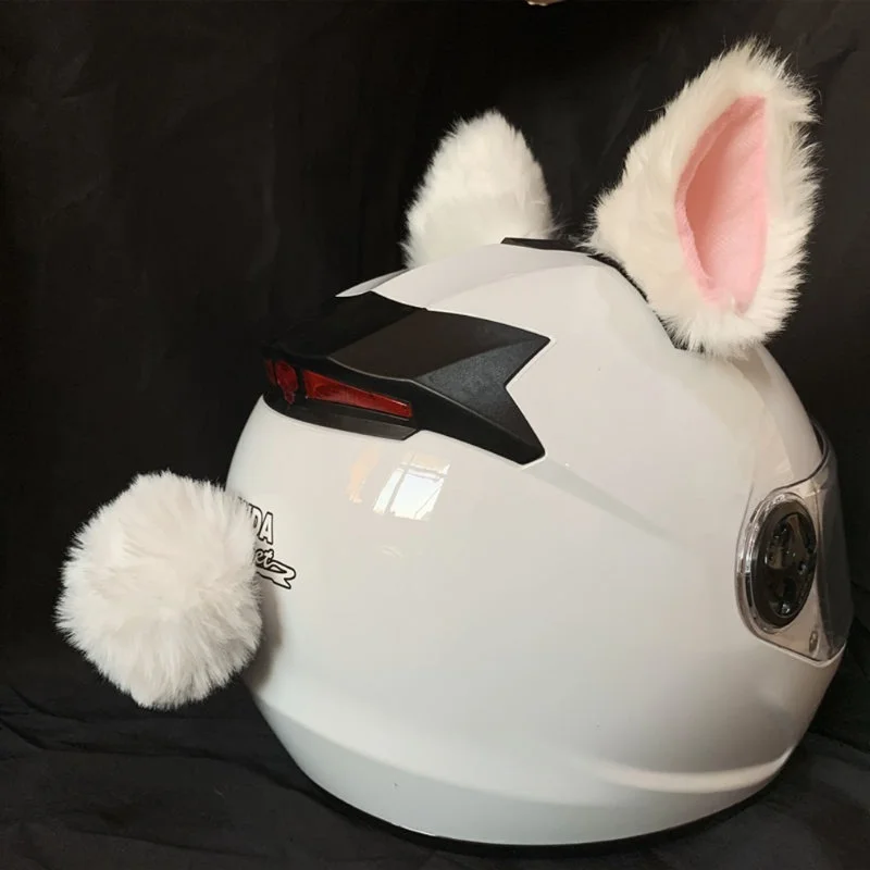 

2Pcs/Pair Creative Cute Motorcycle Helmet Plush Cat Ears Motocross Helmet Decor Sticker Accessories Cosplayer Styling As Gift