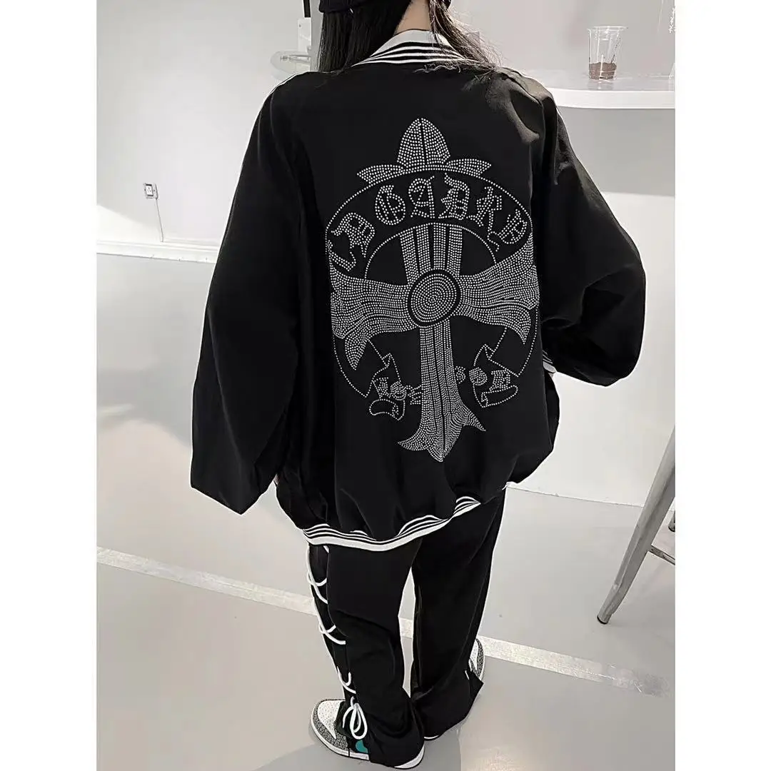 

Street Hip Hop Sweatshirt Women Oversized Hoodie Autumn Streetwear Zip Jacket Fashion Cardigan Hoodie Black Casual Tops