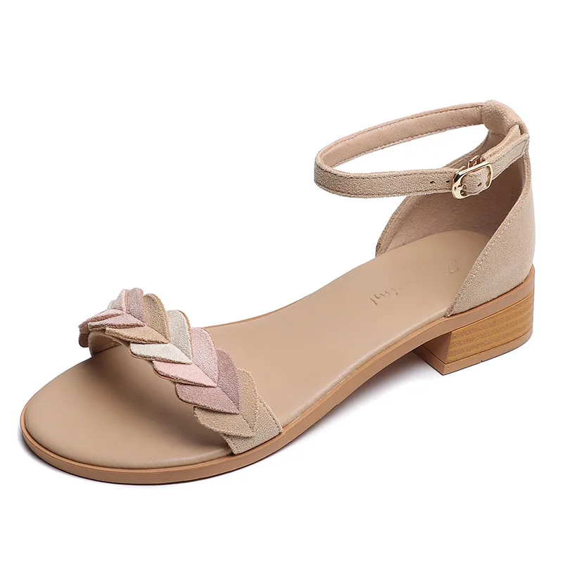 

Roman Women's Sandals With a Single Strap 2023 New Small Fresh French Summer Thick Mid Heeled Versatile Shoes