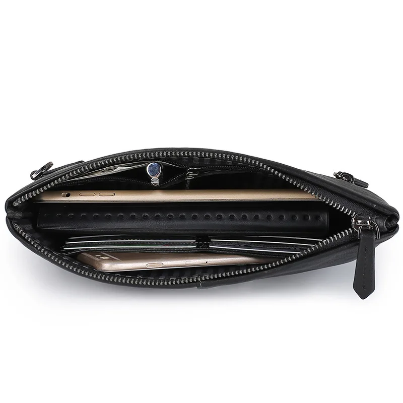 Деловая мужская сумка-клатч из 100% натуральной кожи тканая Роскошная брендовая