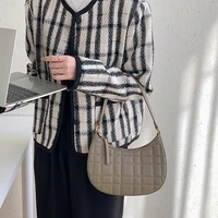 fashion plaid small handbags for women 2022 brands designer pu leather female shoulder bag elegant ladies shoulder underarm bag
