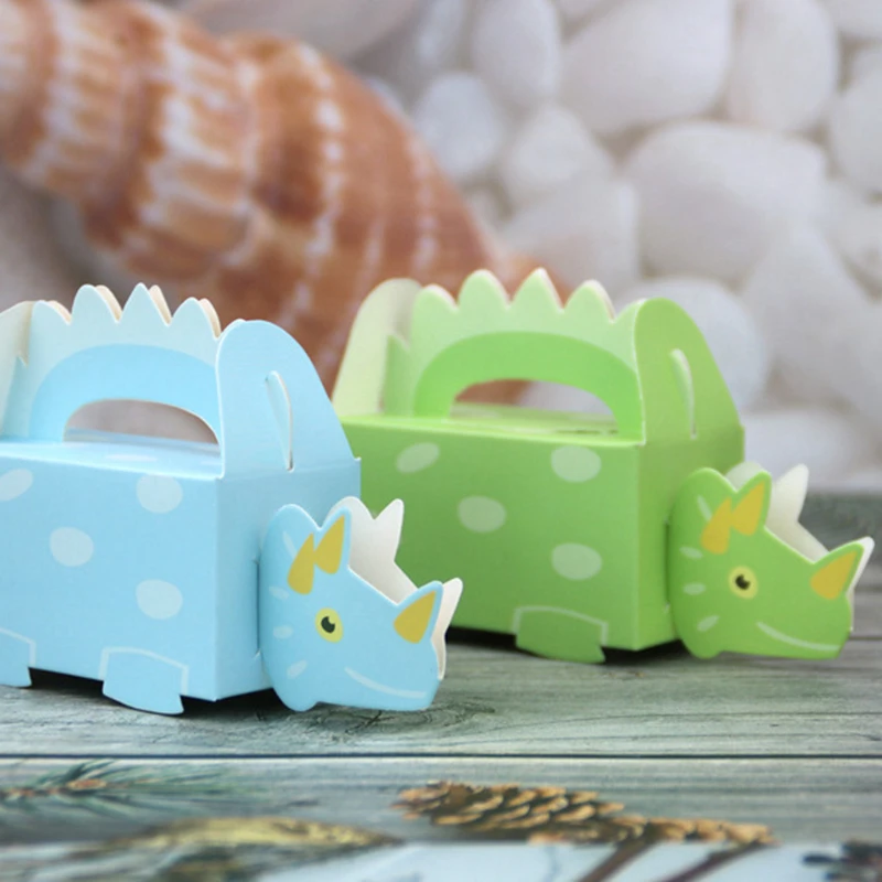 

LuanQI 10Pcs Blue Green Dinosaur Cracker Box Treat Kids Birthday Candy Boxes Kids Gift Boxes for Packaging Jungle Party Supplies