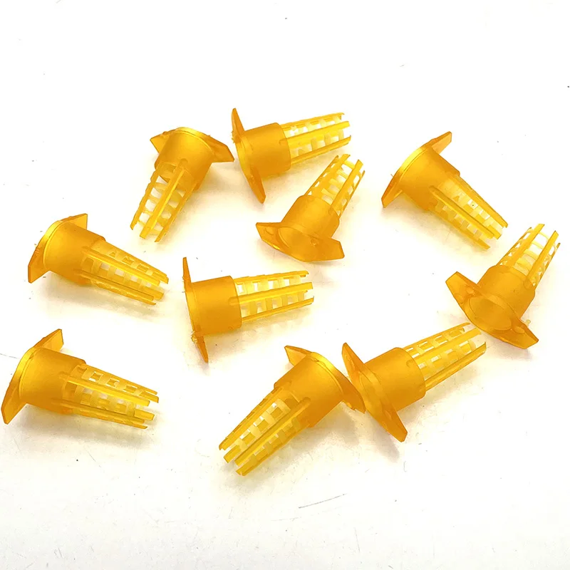 

300Pcs Yellow Queen Cage Protective Cover Apiculture Cell Protector Cages Bee Tools Beekeeping Queen Rearing