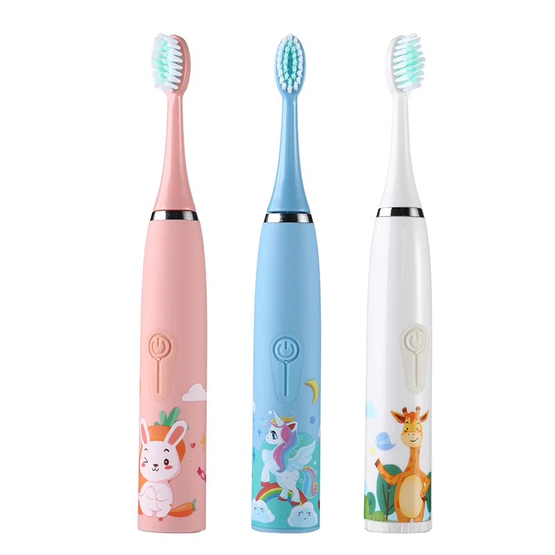 

Children Sonic Electric Toothbrush Soft Bristles Professional IPX6 Waterproof Cartoon Pattern Kids for Child Teeth Cleaning