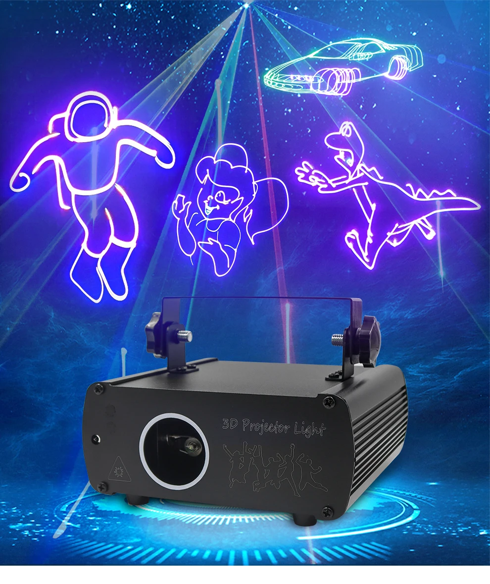 RGB Animation Laser Projector Scanner Stage Laser Light Show DMX512 DJ Disco Bar Club Party Wedding Professional Stage Lighting