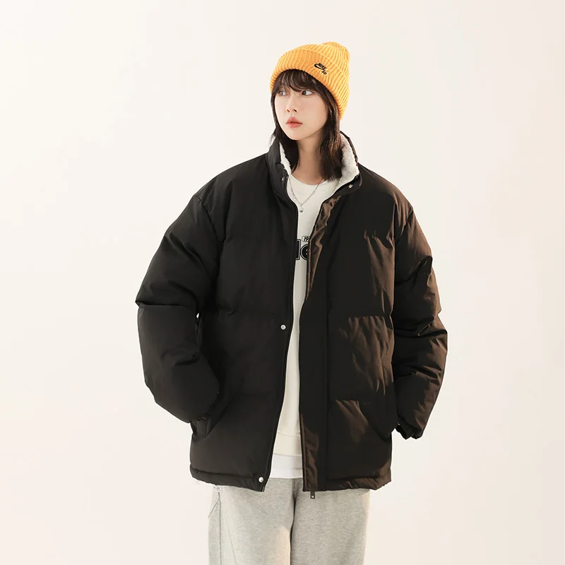 2022 Female Winter Korean New Fashion Versatile Coat Women'S Loose Plush Thickened Warm Stand Collar Cotton Jacket Student Top