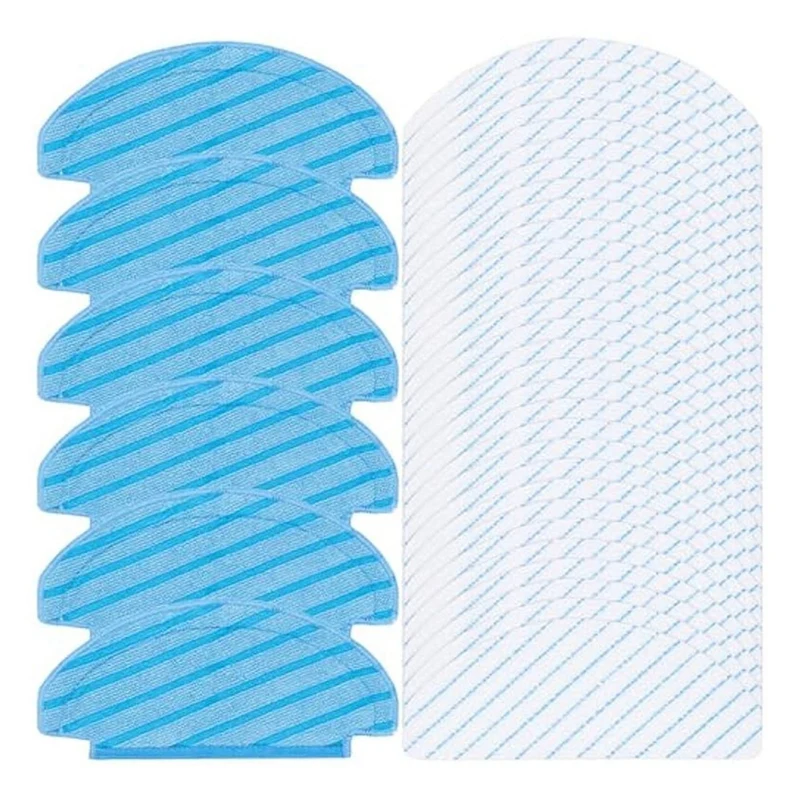 

6 Washable Cloth Mop&50 Disposable Cloths Parts For Ecovacs Deebot Ozmo T8 AIVI T8 Max T8 T8+ Series T9 N8, N8 Pro Plus N8 Pro